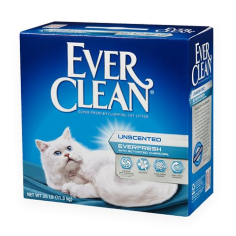 藍鑽EverClean-雙重活性碳低過敏結塊貓砂(白標)25LB 新包裝國際同步