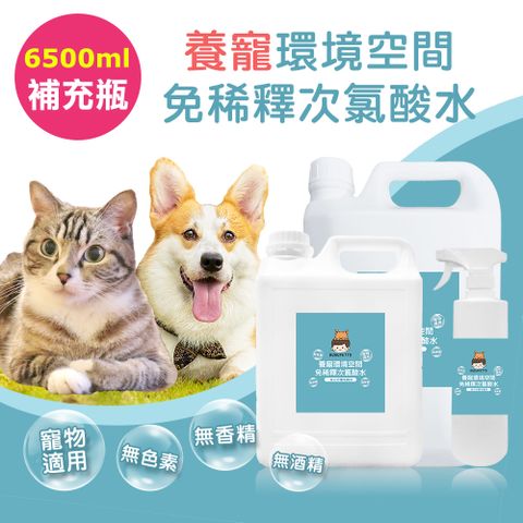 BUBUPETTO 毛孩環境空間用免稀釋次氯酸水-6000mlx1+500mlx1(毛小孩 寵物 環境)