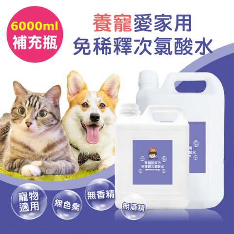 BUBUPETTO 毛孩愛家用免稀釋次氯酸水-超值組6000mlx1組(毛小孩 寵物 小家)