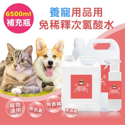 BUBUPETTO 毛孩用品用免稀釋次氯酸水-6000mlx1+500mlx1(毛小孩 寵物 用品)