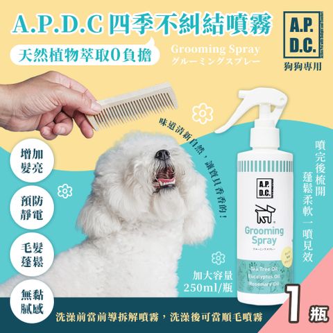 【APDC】日本犬用四季不糾結噴霧250mlx1瓶(寵物噴霧/預防毛髮糾結/毛髮蓬鬆)
