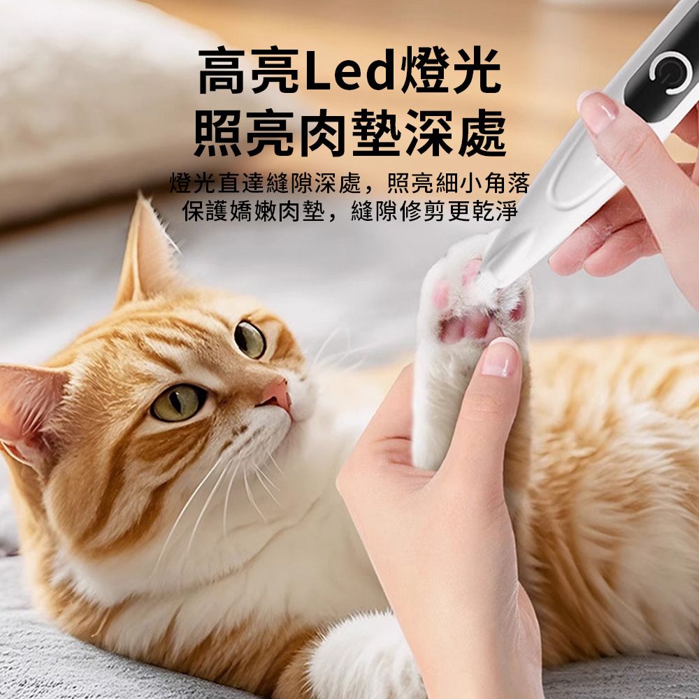 YUNMI LED燈寵物修毛器 剃腳毛器 寵物電剪 電動剃毛器 貓咪腳掌剃毛電剪（貓狗可用)