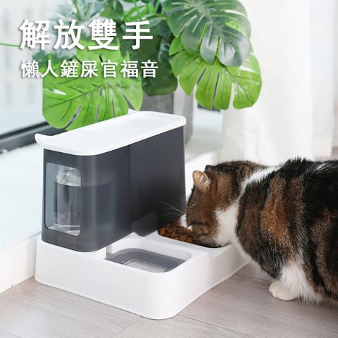 寵物餵食器 飲水機餵食器一體式自動餵食器 貓狗餵食器 投食器