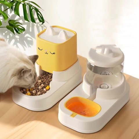 寵物愛家 貓狗用品 寵物虹吸原理自動餵食流動飲水器