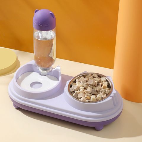 【寵物愛家】陶瓷雙碗貓咪狗狗食盆二合一自動飲水餵食器