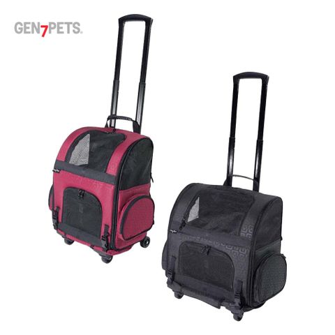 【美國 Gen7pets】寵物拉桿箱(幾何黑/幾何紅) (寵物外出箱/旅行箱)