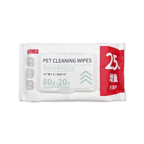 日本KOJIMA-寵物專用Ag銀離子蘆薈植萃消臭濕紙巾100入/袋