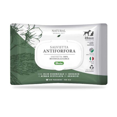 Derma 帝美愛寵 義大利功能型濕紙巾_抗皮屑抗癢 Antiforfora 寵物專用濕紙巾