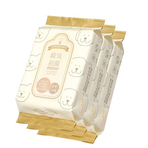 Baan 貝恩寵物除臭濕巾30抽3包/串