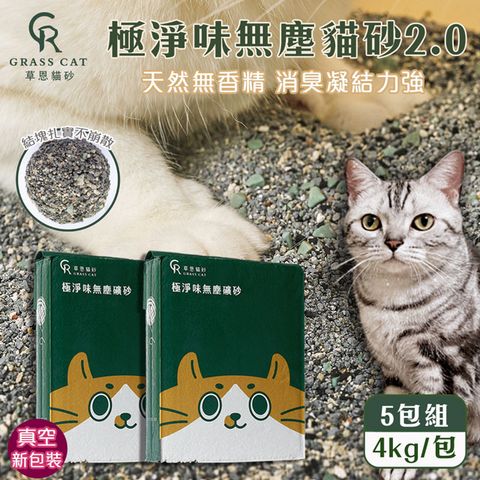 5包組 天然極淨味無塵貓砂 無味消臭 粗礦砂 快速吸收凝結力強
