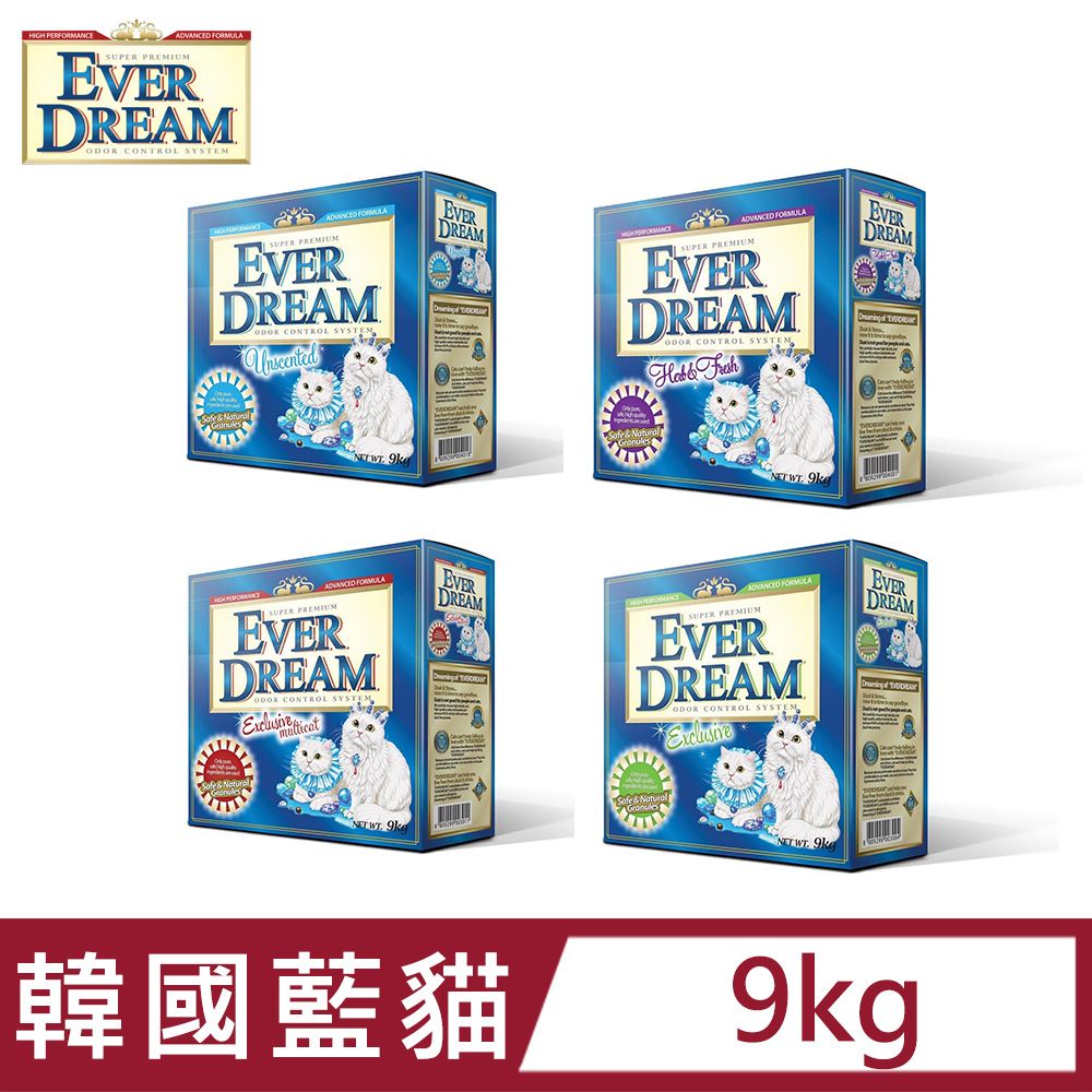  EverDream韓國藍貓速凝結貓砂9kg*1入