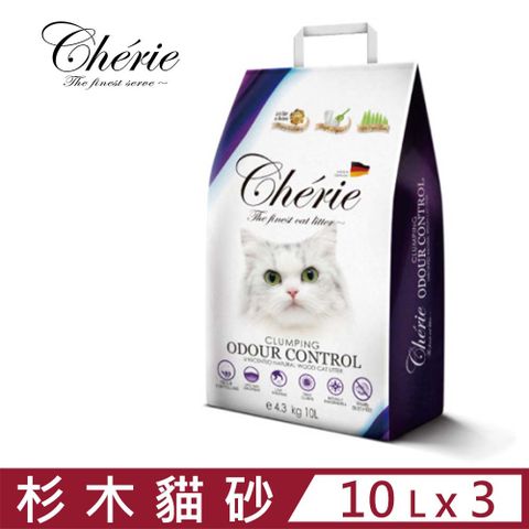 Cherie 法麗 【3入組】德國有機凝結杉木貓砂 4.3kg/10L