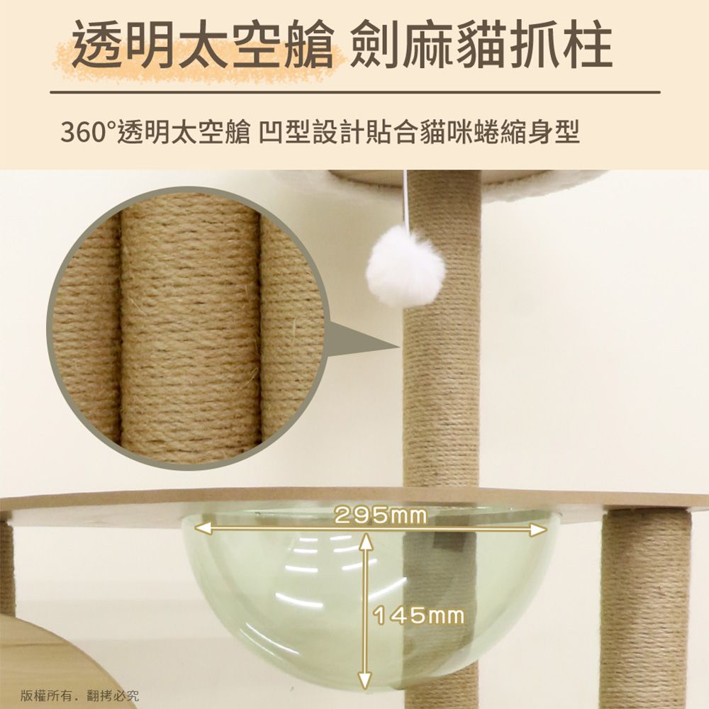 貓本屋 140cm加大雙貓屋 太空艙貓跳台(附貴妃躺枕)