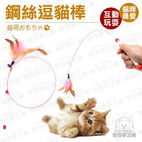 PET DREAM 貓玩具 鋼絲逗貓棒 逗貓棒 羽毛逗貓棒 鈴鐺逗貓棒 釣貓 逗貓 喵星人 貓主子 貓奴必備