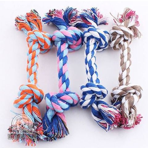 【PET DREAM】寵物玩具S號 寵物超耐咬磨牙潔齒棉繩 狗玩具 磨牙 拉繩 棉球 棉繩 拉扯玩具 刷牙繩 編織 