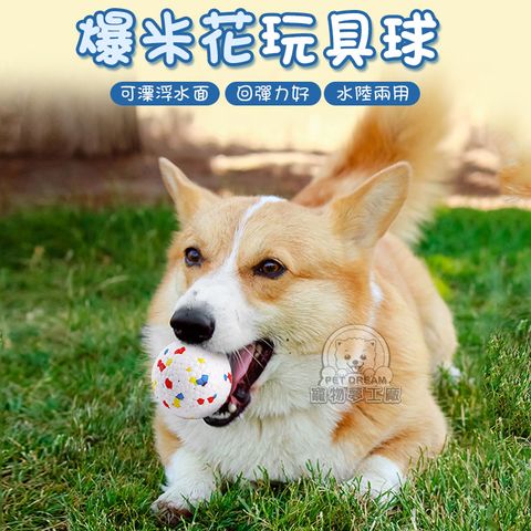 【PET DREAM】M號 爆米花玩具球 玩具球 ETPU 磨牙球 寵物玩具 寵物球 狗玩具 無聲球 磨牙玩具