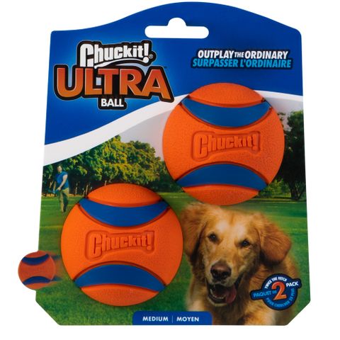 【Petmate】Chuckit 耐咬彈力球-2入組-中