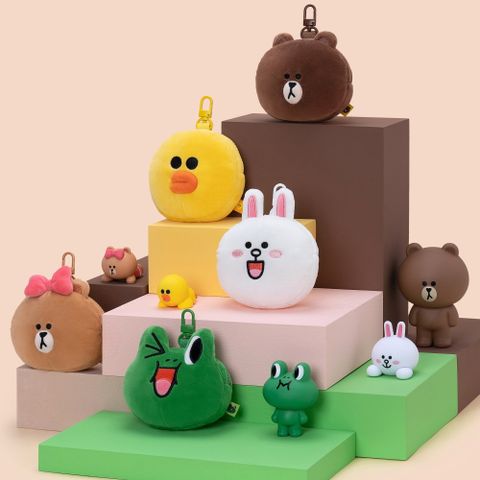 LINE FRIENDS 經典系列寵物毛絨拾便包收納包