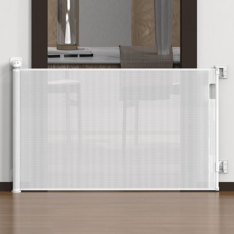 H&R 安室家 86X140CM 伸縮圍欄 安全門 寵物圍欄 樓梯門欄(門欄/柵欄/圍欄/護欄/狗柵欄)