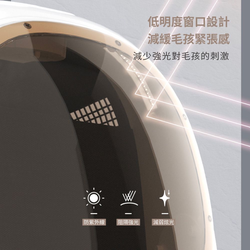 低明度窗口設計減緩毛孩緊張感減少強光對毛孩的刺激防紫外線阻隔強光減弱炫光