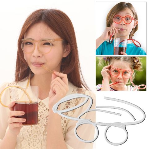 Kiret韓國搞笑眼鏡造型吸管2入/KUSO趣味眼鏡/大人小孩一起玩/吸管/眼鏡