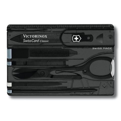 VICTORINOX 10用名片型瑞士刀-透明黑