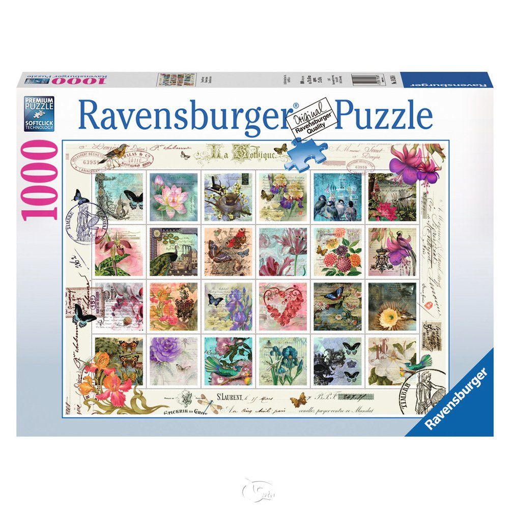 Ravensburger 維寶拼圖 【德國Ravensburg拼圖】花卉郵票集錦Vintage Postage-1000片