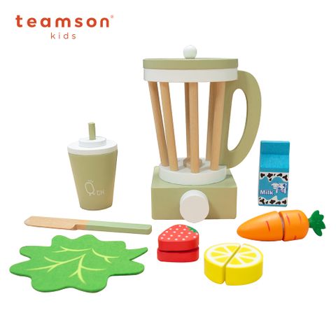 Teamson小廚師法蘭克福木製玩具果汁機組 - 綠色