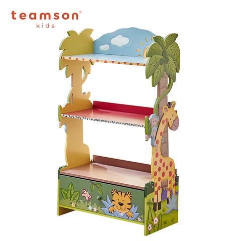 Teamson 叢林探險木製兒童4層書架