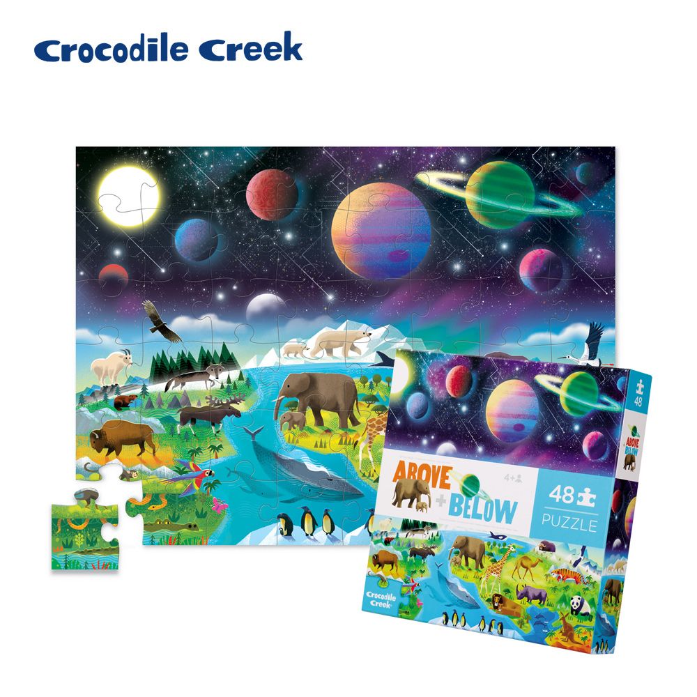  【美國Crocodile Creek】探索主題拼圖48片-探索地球宇宙 	玩出孩子大世界拼出孩子學習力