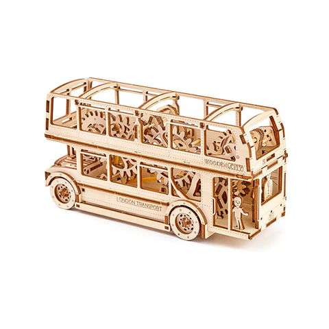 波蘭 WOODEN CITY 動力模型-倫敦巴士(木頭模型 DIY模型)