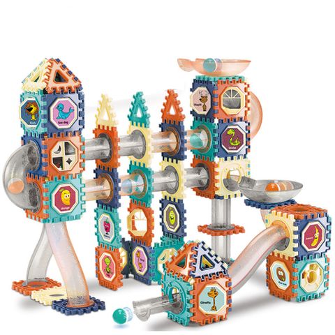 【積木城】創意百變滾珠軌道兒童益智積木玩具-160件組