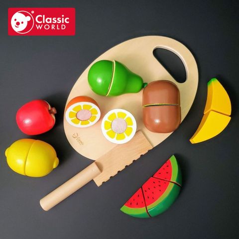 【德國 classic world 客來喜經典木玩】水果切切《2824》