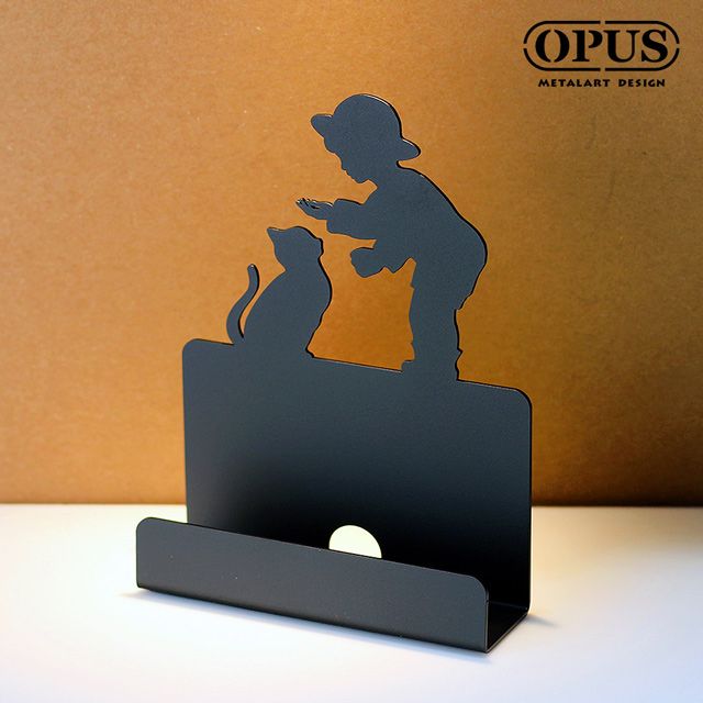 OPUS 東齊金工  歐式鐵藝名片座《童伴》經典黑