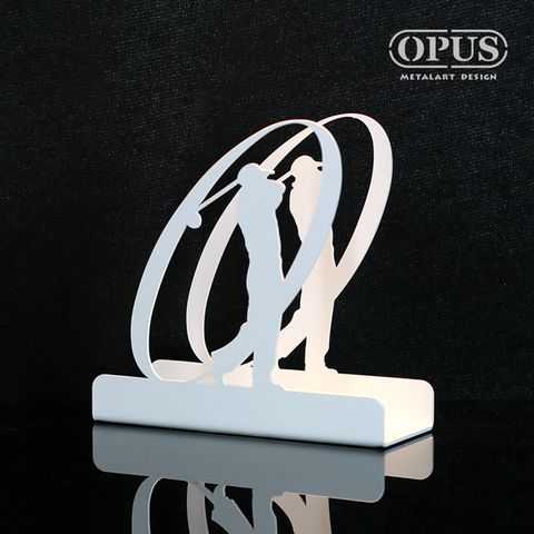 OPUS 東齊金工 歐式鐵藝信件架《揮桿擊球》優雅白