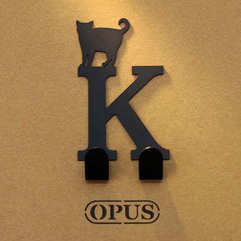 OPUS 東齊金工 歐式鐵藝-壁飾掛勾《當貓咪遇上字母K》