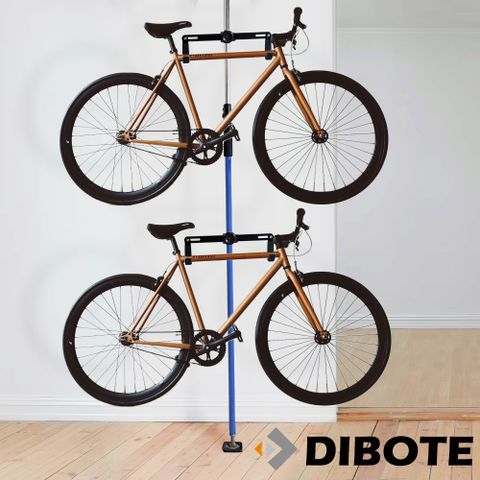 【DIBOTE迪伯特】台灣製造 頂天地自行車可調式吊 車桿/吊車柱/停車架(藍)