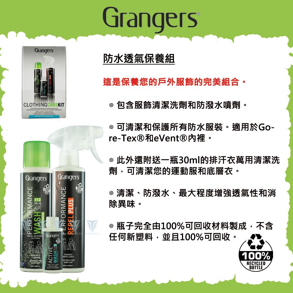  【英國 Grangers】防水透氣保養組