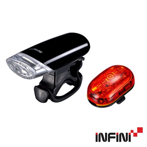 《INFINI》I-1202 LED前後燈組 I-112W +I-402R (頭燈/警示燈/尾燈/夜騎/安全/自行車/單車)