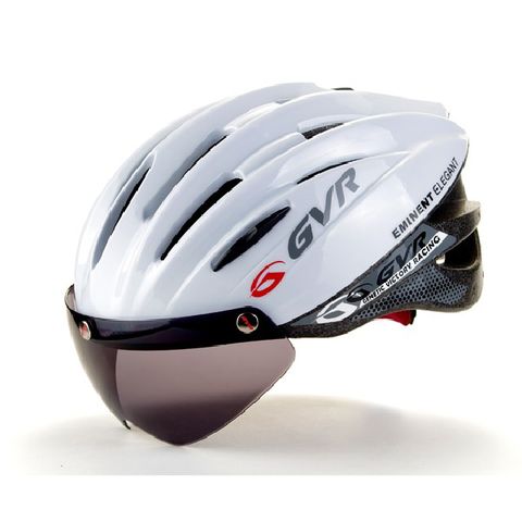 【路達自行車衣百貨】GVR 素色系列安全帽(附風鏡)-白色G203V▼原價$1280