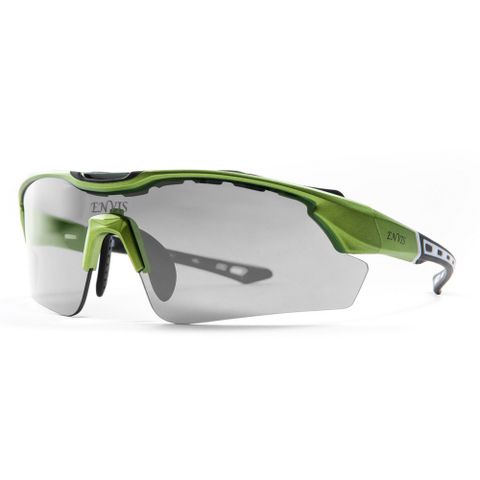 【路達自行車衣百貨】JET(噴射)變色-PC防撞運動眼鏡-變色原野綠 ENVIS