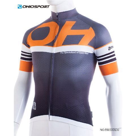 【路達自行車衣百貨】OHIOSPORT-1701Racing系列車衣-螢光桔