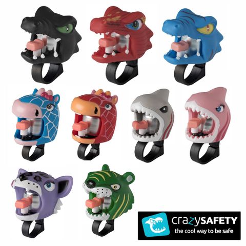 crazySAFETY瘋狂安全帽 丹麥設計3D動物造型單車鈴噹-底座式
