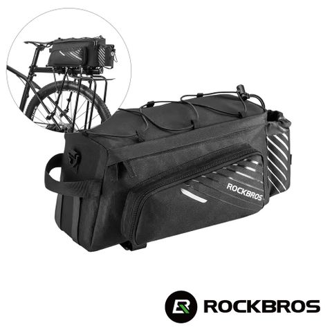 《ROCKBROS洛克兄弟》自行車貨架包 9L-13L (馬鞍包/置物/收納包/單車/環島/自助旅行/RB-A9-BK)