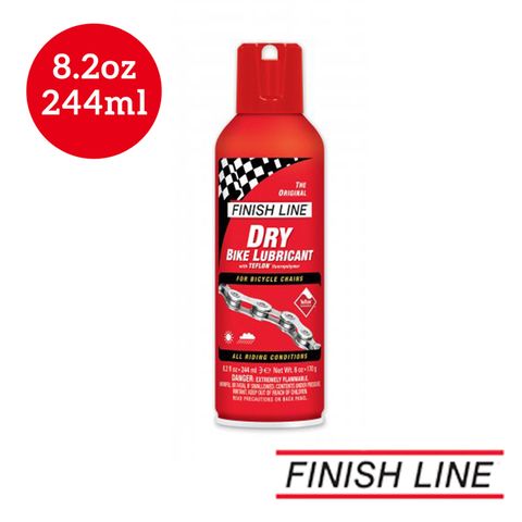 FINISH LINE Teflon Plus Dry 乾性潤滑劑 8.2oz/244ml 噴射頭 (鏈條清潔/油品/單車潤滑/自行車)