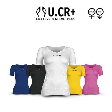 U.CR+ ST1機能性超輕量無縫內衣ST1 五色系列(白色)─短袖款(ST1 Compression Wear)