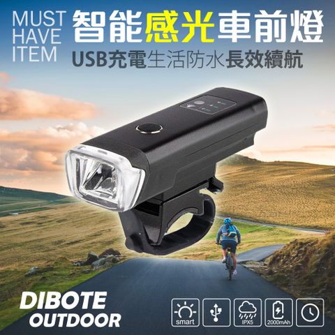 DIBOTE 迪伯特 USB充電智能感光自行車燈