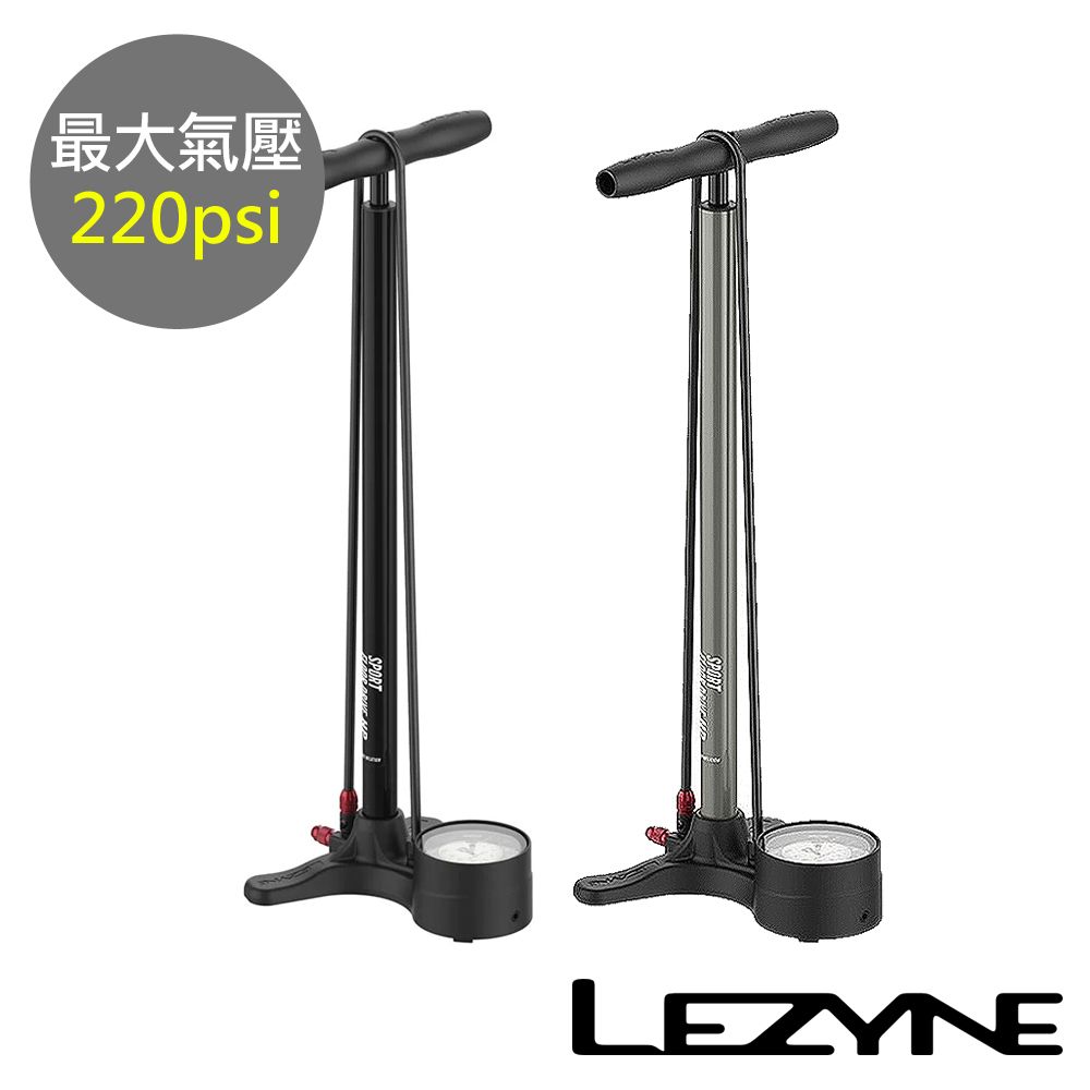 LEZYNE 運動立地式打氣筒 220psi 美法嘴兩用 SPORT FLOOR DRIVE 3.5  (直立式/灌氣/補胎/自行車/單車)