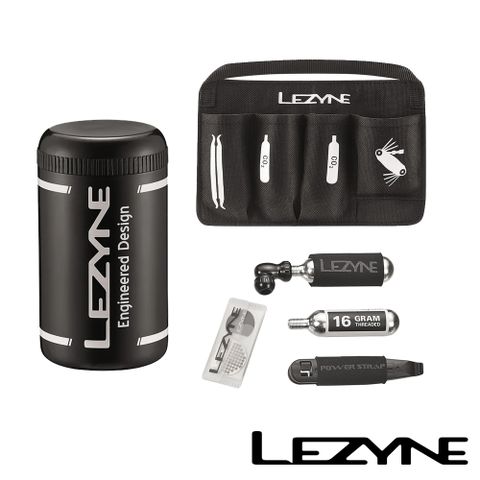 《LEZYNE》工具罐組 附CO2鋼瓶+挖胎棒+補胎片 FLOW CADDY+REPAIR KIT