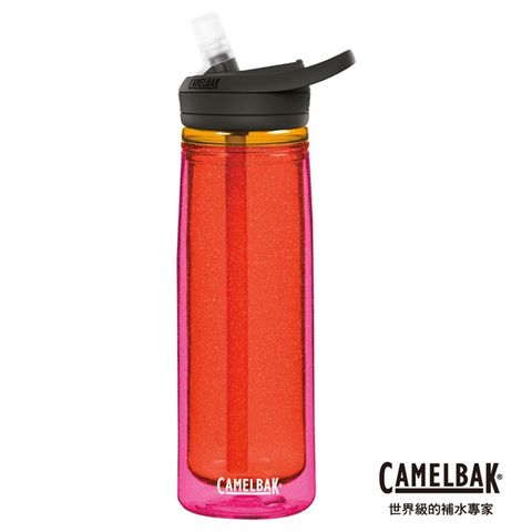 CamelBak 【美國】600ml eddy+多水雙層隔溫吸管水瓶 星暴橙 #抗摔耐撞